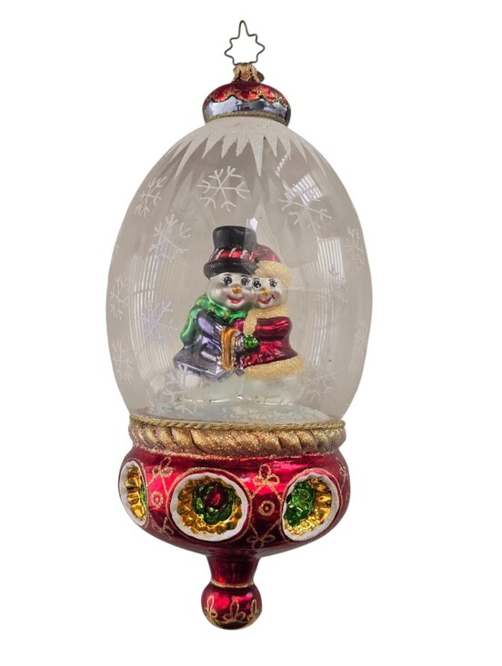 Christopher Radko Other - Christopher Radko “Sweethearts in the Snow” 7.5” Glass Christmas Ornament Snow G